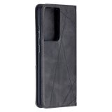 Peňaženkové kožené puzdro Magnetic na Samsung Galaxy S21 Ultra 5G - Čierna