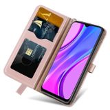 Peňaženkové kožené puzdro TREE na Xiaomi Redmi 9C -zlatoružová