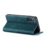 Peňaženkové kožené puzdro CASEME na Samsung Galaxy S21 Plus 5G - Modrá