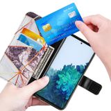 Peňaženkové kožené puzdro MARBLE na Samsung Galaxy S21 Plus 5G - Čiernobiela