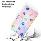 Peňaženkové kožené puzdro na Samsung Galaxy A52 5G / A52s 5G - Footprint Water Drops