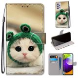 Peňaženkové kožené puzdro na Samsung Galaxy A52 5G / A52s 5G - Frog Kitten