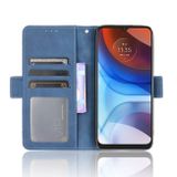 Peňaženkové kožené puzdro na Motorola Moto E7 Power - Modrá