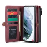 Multifunkčné peňaženkové puzdro CASEME na Samsung Galaxy S21 Ultra 5G - Červená