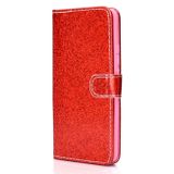 Peňaženkové Glitter puzdro Powder na Samsung Galaxy S21 Ultra 5G - Červená
