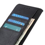Peňaženkové kožené puzdro KHAZNEH hovädzia koža na Motorola Moto G50 - Čierna