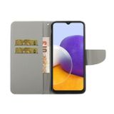 Peňaženkové kožené puzdro DRAWING na Samsung Galaxy A22 5G - Cherry Blossoms