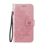 Peňaženkové kožené puzdro FLOWERS na Oppo A54 5G - Ružovozlatá