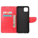 Peňaženkové kožené puzdro BUTTERFLY na Samsung Galaxy A22 5G - Červená