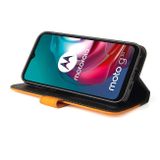 Peňaženkové kožené puzdro Business Stitching-Color na Moto G10/G20/G30 - Oranžová
