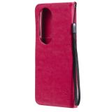 Peňaženkové 3D puzdro TREE &amp; CAT na Huawei P50 Pro - Ružovo červená
