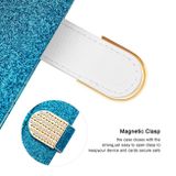 Peňaženkové Glitter puzdro CROCODILE na iPhone 13 Mini - Modrá