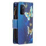 Multifunkčné peňaženkové puzdro na Oppo A54 5G - Gold Butterfly