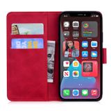 Peňaženkové kožené puzdro TIGER na iPhone 13 Pro - Červená