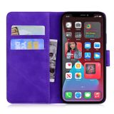Peňaženkové kožené puzdro TIGER na iPhone 13 Pro Max - Fialová