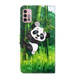 Peňaženkové 3D puzdro na Moto G10/G20/G30 - Panda a Bambus