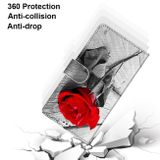 Peňaženkové kožené puzdro DRAWING na Oppo A54 5G - Wood Red Rose