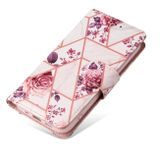 Peňaženkové kožené puzdro MARBLE na iPhone 13 Mini - Ružovozlatá