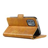 Peňaženkové kožené puzdro Business na Motorola Edge 20 Lite - Khaki