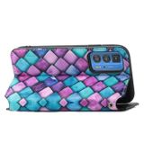 Peňaženkové kožené puzdro Colorful na Motorola Edge 20 Pro - Purple Scales