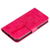 Peňaženkové kožené puzdro TREE &amp; CAT na Xiaomi Mi 11T / 11T Pro – Ružovočervená
