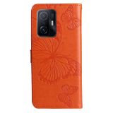 Peňaženkové kožené puzdro PRINTING na Xiaomi Mi 11T / 11T Pro – Oranžová