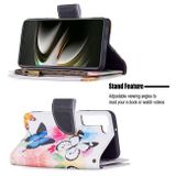 Peňaženkové kožené puzdro DRAWING na Samsung Galaxy S22 5G - Two Butterflies