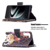 Peňaženkové kožené puzdro DRAWING na Samsung Galaxy S22 Plus 5G - Flower Elephants
