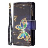 Peňaženkové kožené puzdro DRAWING na Samsung Galaxy S22 Plus 5G - Big Butterfly