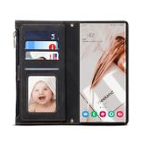 Peňaženkové kožené puzdro RETRO na Samsung Galaxy S22 Ultra 5G - Čierna