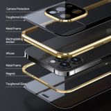 Magnetic Metal puzdro na iPhone 13 Mini - Strieborná