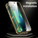 Magnetic Metal puzdro na iPhone 13 - Čierna