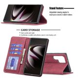 Peňaženkové kožené puzdro MAGNETIC na Samsung Galaxy S22 Ultra 5G - Červená
