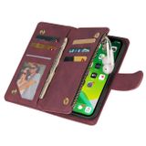 Multifunkčné peňaženkové puzdro na iPhone 13 - Wine Red