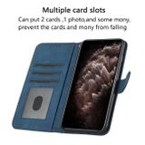 Peňaženkové kožené puzdro CUBIC na iPhone 13 Pro Max - Modrá