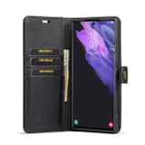 Peňaženkové kožené puzdro DG.MING na Samsung Galaxy S22 Ultra 5G - Čierna