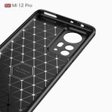 Gumený kryt Brushed Carbon na Xiaomi 12 Pro - Modrá