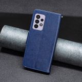 Peňaženkové kožené puzdro BUTTERFLIES na Samsung Galaxy A33 5G - Modrá