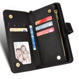 Peňaženkové kožené puzdro Zipper na Motorola Edge 20 Lite - Čierna