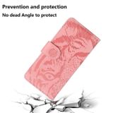 Peňaženkové kožené puzdro Tiger na Xiaomi 12 Pro - Ružová
