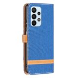 Peňaženkové kožené puzdro DENIM na Samsung Galaxy A23 5G - Kráľovská modrá
