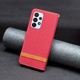 Peňaženkové kožené puzdro DENIM na Samsung Galaxy A23 5G - Červená
