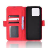 Peňaženkové kožené puzdro CALF na Xiaomi Redmi 10C – Červená