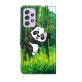 Peňaženkové 3D puzdro PATTERN na Samsung Galaxy A23 5G - Panda a bambus