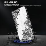 Peňaženkové kožené puzdro Painting Pattern na Motorola Moto E20 / E30 / E40 - Diagonal Black Flower