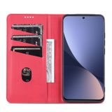 Peňaženkové kožené puzdro AZNS na Xiaomi 12X – Červená