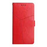 Peňaženkové kožené puzdro STITCHING na Xiaomi Redmi 10C – Červená