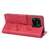 Peňaženkové kožené puzdro EMBOSSED na Xiaomi Redmi 10C – Červená