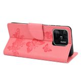 Peňaženkové kožené puzdro EMBOSSED na Xiaomi Redmi 10C – Ružová