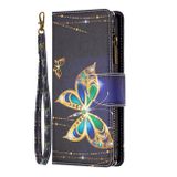 Peňaženkové kožené puzdro Drawing Zipper na Oppo Reno 7 5G - Big Butterfly